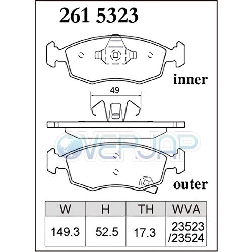 DIXCEL（ディクセル） P2615323 DIXCEL プレミアム ブレーキパッド