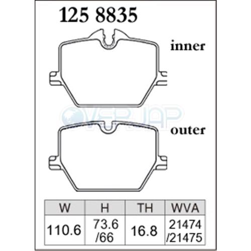G23 12AR30 BMW リア ブレーキパッド ディクセル P1258835 プレミアム