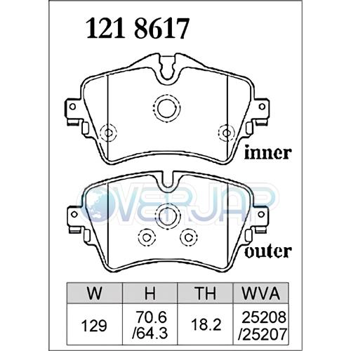 P1218617 / 1255332 DIXCEL プレミアム ブレーキパッド 1台分セット BMW F45 2C20 2015/05〜2021/03 218d Active Tourer_1