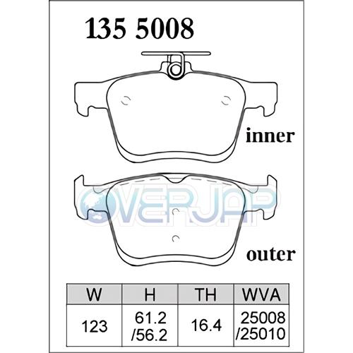 P1315086 / 1355008 DIXCEL プレミアム ブレーキパッド 1台分セット VOLKSWAGEN(フォルクスワーゲン) T-ROC A1DFF 2020/07〜 2.0 TDI