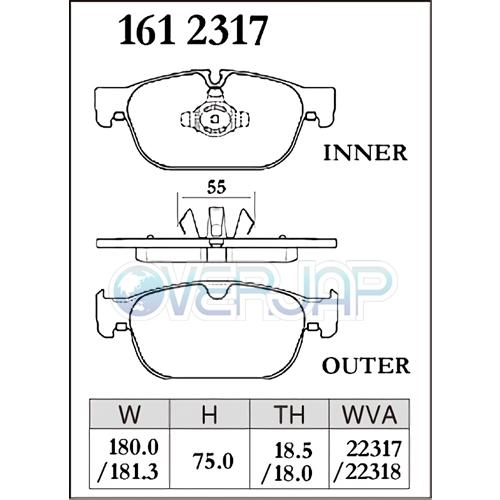 P1612317 / 252142 DIXCEL プレミアム ブレーキパッド 1台分セット VOLVO(ボルボ) XC90 LB420XC/LB420XCA 2016/01〜2020/04 T5 AWD_1