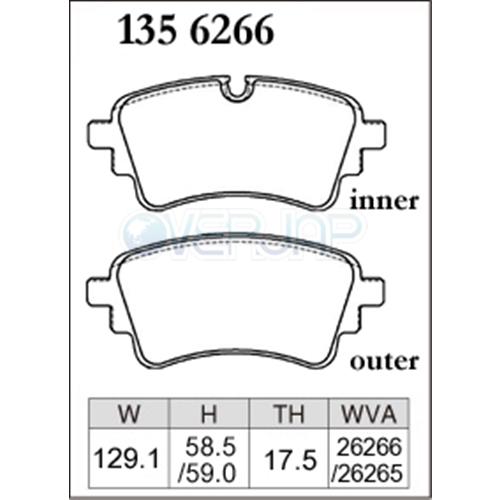 アウディA5スポーツバック(3AA-F5DDWL)用 ブレーキパッド1台分