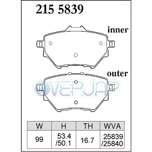 DIXCEL - M2115584 / 2155839 M印字機 うち切りパッド 1台分仕かける プジョー 308 P51HN05/P52HN05 2022/04〜 1.2 TURBO Hatchback\u0026SW