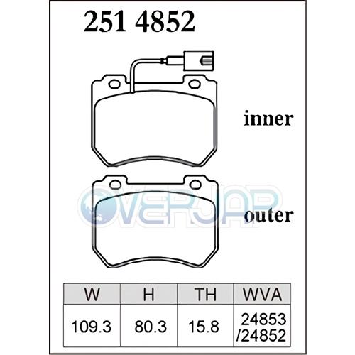 P2514852 / 2553760 DIXCEL プレミアム ブレーキパッド 1台分セット ALFAROMEO(アルファロメオ) BRERA 93922S 2008/3〜 2.2 JTS Brembo_1