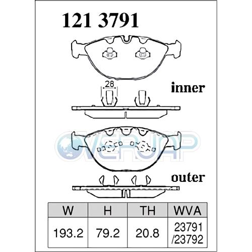 P1213791 / 1253730 DIXCEL Premium ブレーキパッド 1台分セット アルピナ E63/E64 VH12/WH12/6H1S 2005〜2011 B6 4.4 V8 Super Chargerの画像