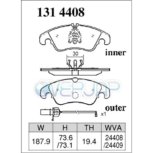 DIXCEL P1314408 / 1354606 プレミアム ブレーキパッド 1台分セット 