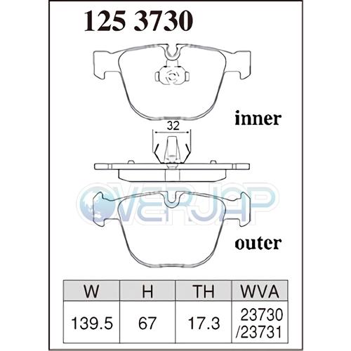 P1214170 / 1253730 DIXCEL プレミアム ブレーキパッド 1台分セット BMW E71 X6 FG30 2008/6〜2008/10 xDrive 35iの画像