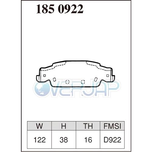 P1810921 / 1850922 DIXCEL プレミアム ブレーキパッド 1台分セット キャデラック CTS AD32F/AD33G 2003/3〜2007/12 2.6/2.8/3.2/3.6の画像