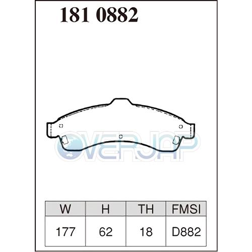P1810882 / 1850883 DIXCEL プレミアム ブレーキパッド 1台分セット CHEVROLET(シボレー) TRAILBLAZER T360/T360G 2001〜2005 4.2 4WDの画像