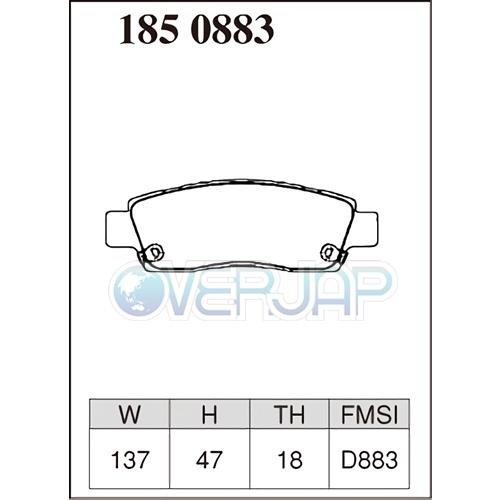 P1811169 / 1850883 DIXCEL プレミアム ブレーキパッド 1台分セット CHEVROLET(シボレー) TRAILBLAZER T360/T360G 2006〜 4.2 4WDの画像