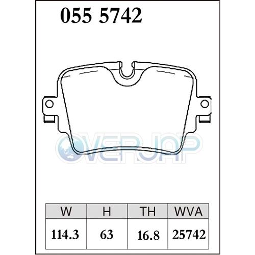 P0514474 / 0555742 DIXCEL Premium ブレーキパッド 1台分セット ジャガー XJ J12MA/J24MA/J24MB 5.0 Supercharger 車台No.V90866〜の画像