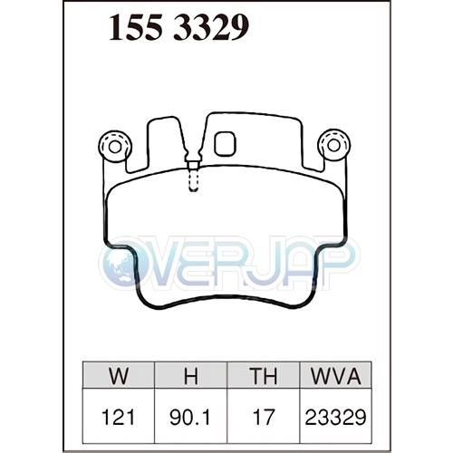 P1510003 / 1553329 DIXCEL Premium ブレーキパッド 1台分セット ポルシェ 911(997) 997M9701 3.8 CARRERA S 車台No.〜99Z8S7#####