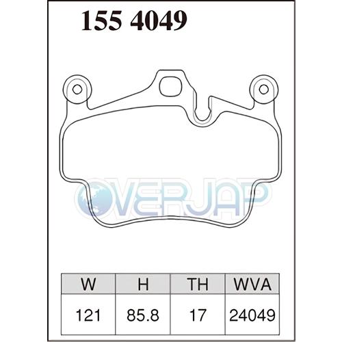 DIXCEL - P1554049 / 1551301 Premium うち切りパッド 1台分set ポルシェ 911(997) 99705/99705KF 3.6 CARRERA 4 車台No.〜99Z8S7#####