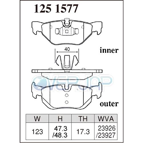 M1214316 / 1251577 DIXCEL Mタイプ ブレーキパッド 1台分セット BMW E82 BMW PERFORMANCE BRAKE フロント：120用 6POT/リア：120用 1POT_2