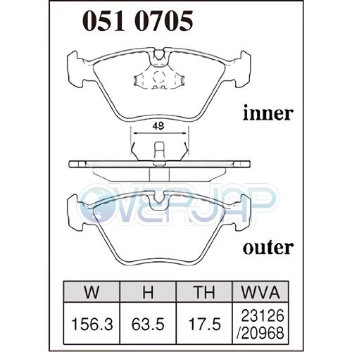 DIXCEL - M0510705 / 0550669 M印字機 うち切りパッド 1台分仕かける ジャガー XJ6/SOVEREIGN(XJ40) JLD/JLG 3.2/4.0 車台No.667829〜708757