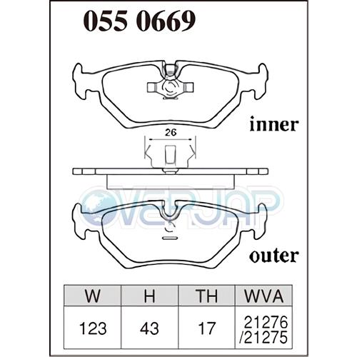 DIXCEL - M0510705 / 0550669 M印字機 うち切りパッド 1台分仕かける ジャガー XJ6/SOVEREIGN(XJ40) JLD/JLG 3.2/4.0 車台No.667829〜708757