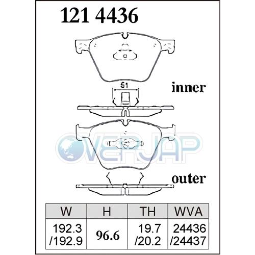 DIXCEL - X1214436 / 1253731 X印字機 うち切りパッド 1台分仕かける BMW F02 YG60 2012/9〜 760Li