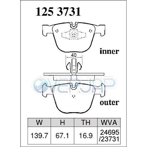 DIXCEL - X1214436 / 1253731 X印字機 うち切りパッド 1台分仕かける BMW F02 YG60 2012/9〜 760Li