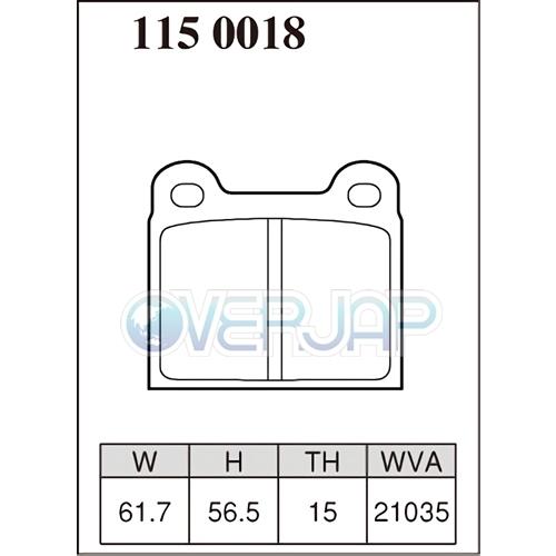 Z1611443 / 1150018 DIXCEL Zタイプ ブレーキパッド 1台分セット VOLVO(ボルボ) S70 8B5234 1997〜2000 2.3 T-5_2