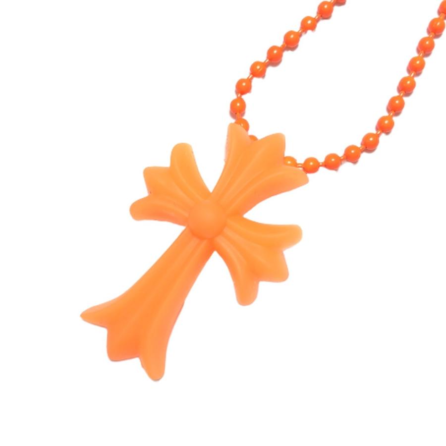 CHROME HEARTS ラバー ネックレス ORANGE オレンジ クロス-