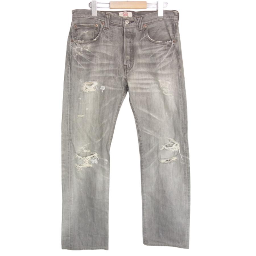 中古 リーバイス Levi S 01 ブラックデニム ダメージ加工 W32 パンツ メンズ レディース Overlap Marcydorn 通販 Yahoo ショッピング