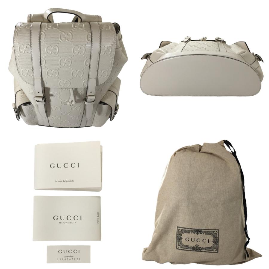 ほぼ未使用品 GUCCI グッチ GGエンボス バックパック パンチング