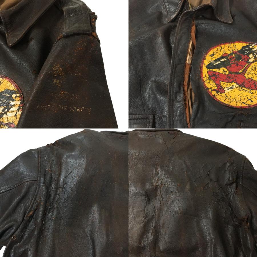 40s VINTAGE USAAF A-2ジャケット スコードロン 実物の画像