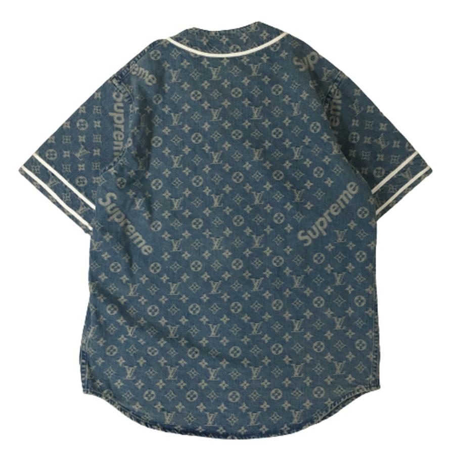 Supreme シュプリーム Louis Vuitton Jacquard Denim Baseball Jersey ルイヴィトン ジャガードデニムベースボールシャツ XS｜overlap｜03