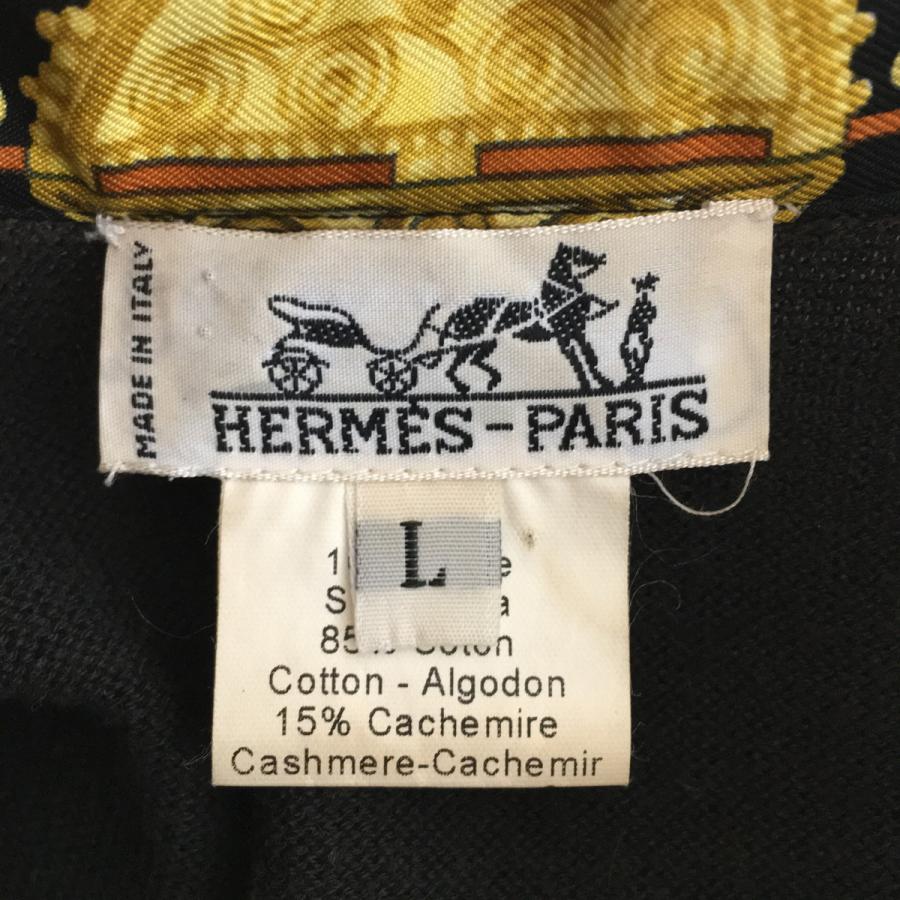 HERMES エルメス シルクニットシャツ ブラック セリエボタン