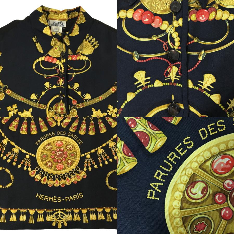 エルメス　黒　セリエボタン　コットン　シャツ 美品 エルメス HERMES シャツ 23SS ロングスリーブ 長袖 セリエボタン