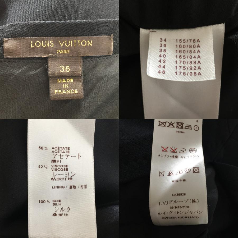Louis Vuitton ルイヴィトン ワンピース レザーベルト 黒 7分袖 Black