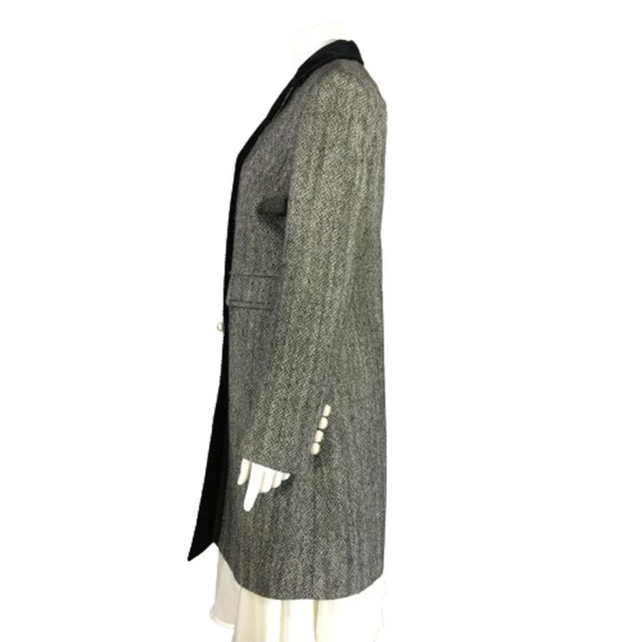 GUCCI グッチ ツイード コート ウール ベロア襟 GGパールボタン 516422  