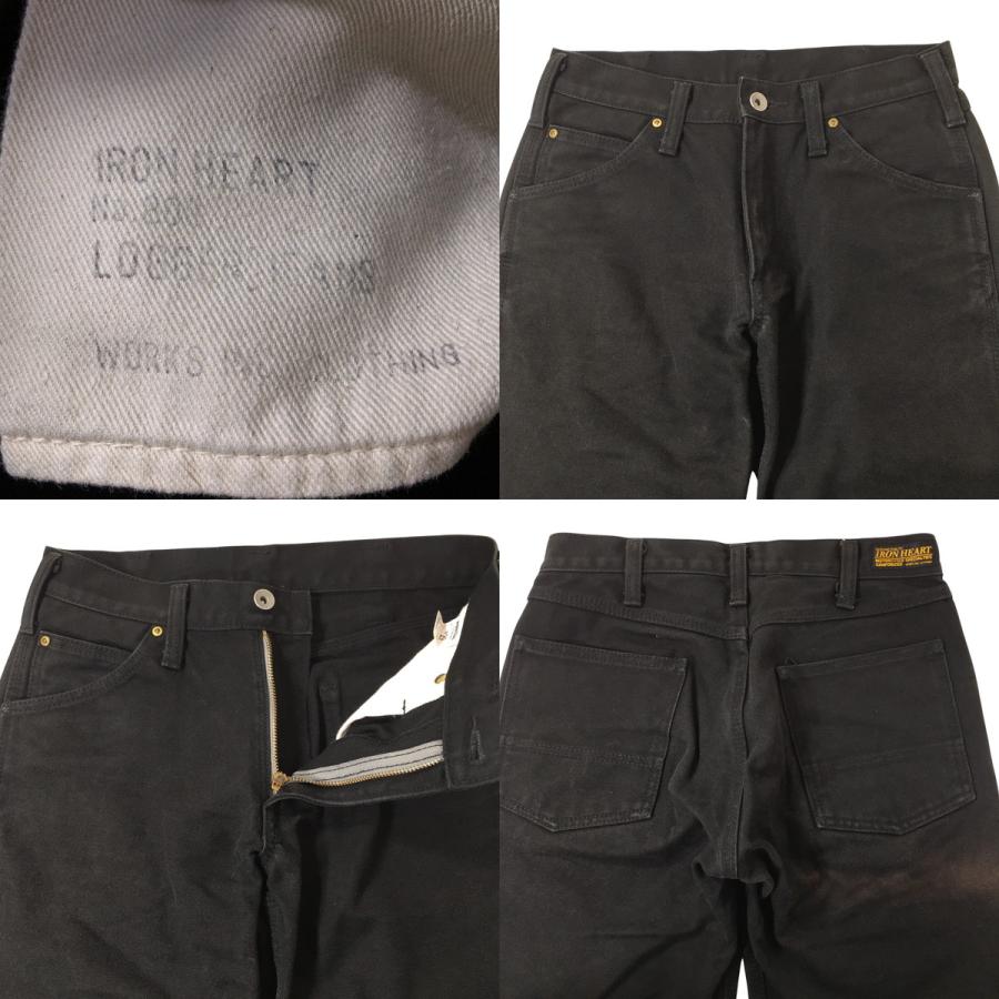 IRON HEART アイアンハート ブラックデニムパンツ W29 : オーバー 