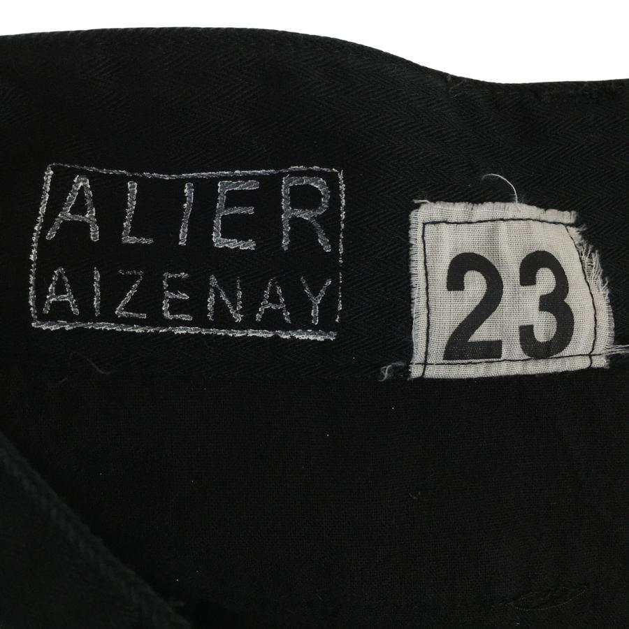 ALIER AIZENAY カーゴパンツ ヘリンボーン ミリタリー ブラック 軍パン