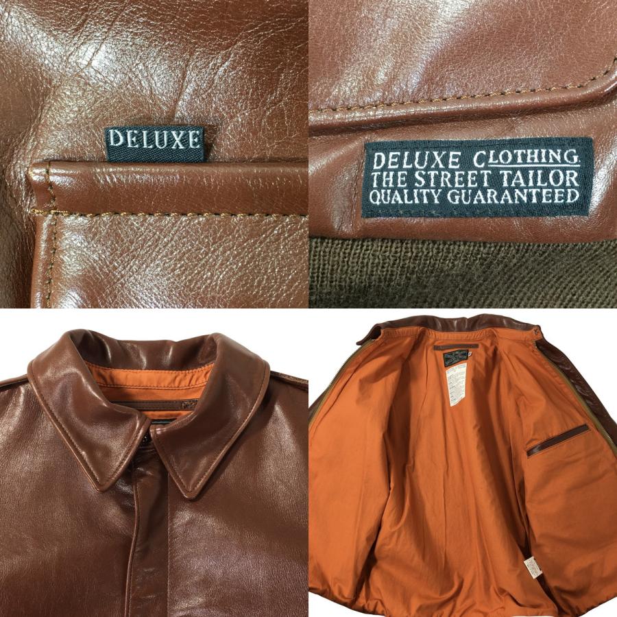 DELUXE（デラックス） A-2 レザージャケット ブラウン カウハイド 牛革
