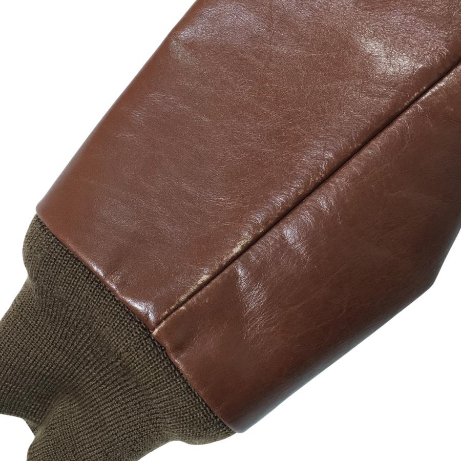 DELUXE（デラックス） A-2 レザージャケット ブラウン カウハイド 牛革