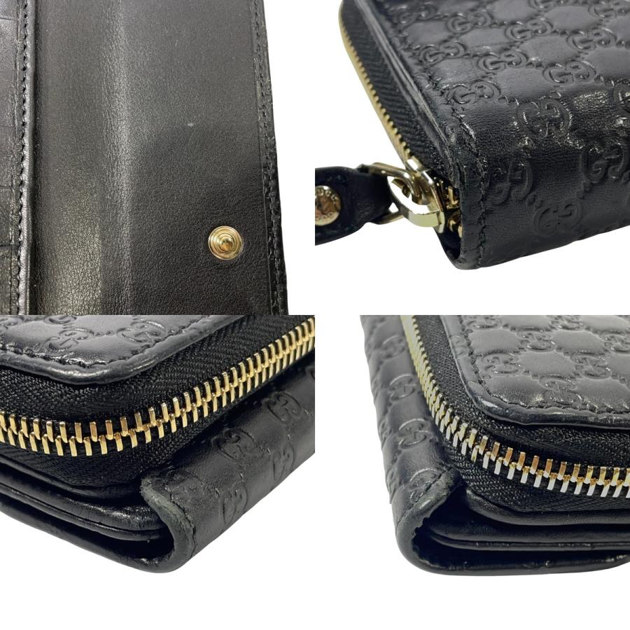 GUCCI マイクログッチシマ 長財布 二つ折りラウンドジップ ウォレット