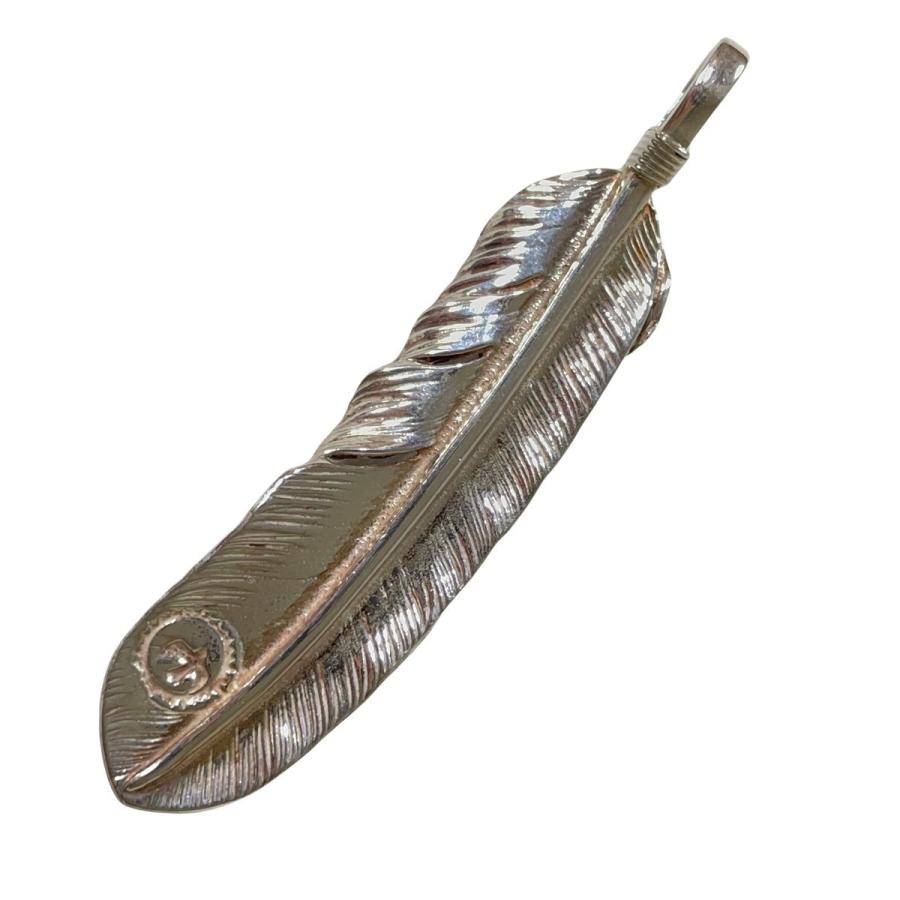 goro's ゴローズ 上銀銀縄ターコイズ付き特大フェザー 現行 左向き XL