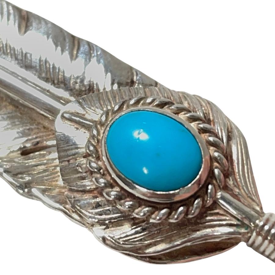 goro's ゴローズ 上銀銀縄ターコイズ付き特大フェザー 現行 左向き XL