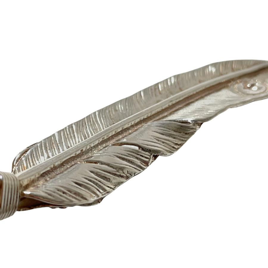 goro's ゴローズ 上銀銀縄ターコイズ付き特大フェザー 現行 左向き XL