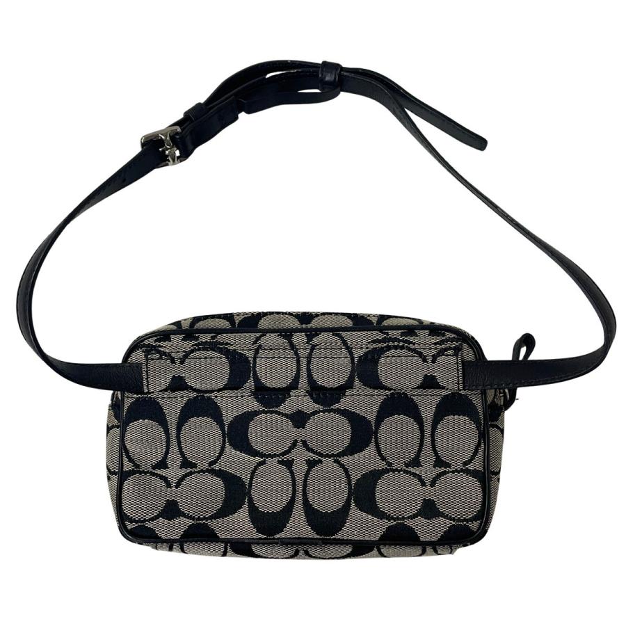 COACH コーチ シグネチャー ウエストバッグ ブラック グレー