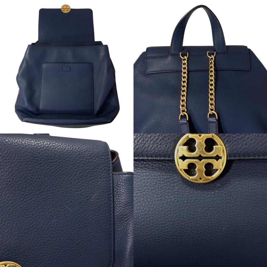 TORY BURCH（トリーバーチ） レザー リュックサック ネイビー