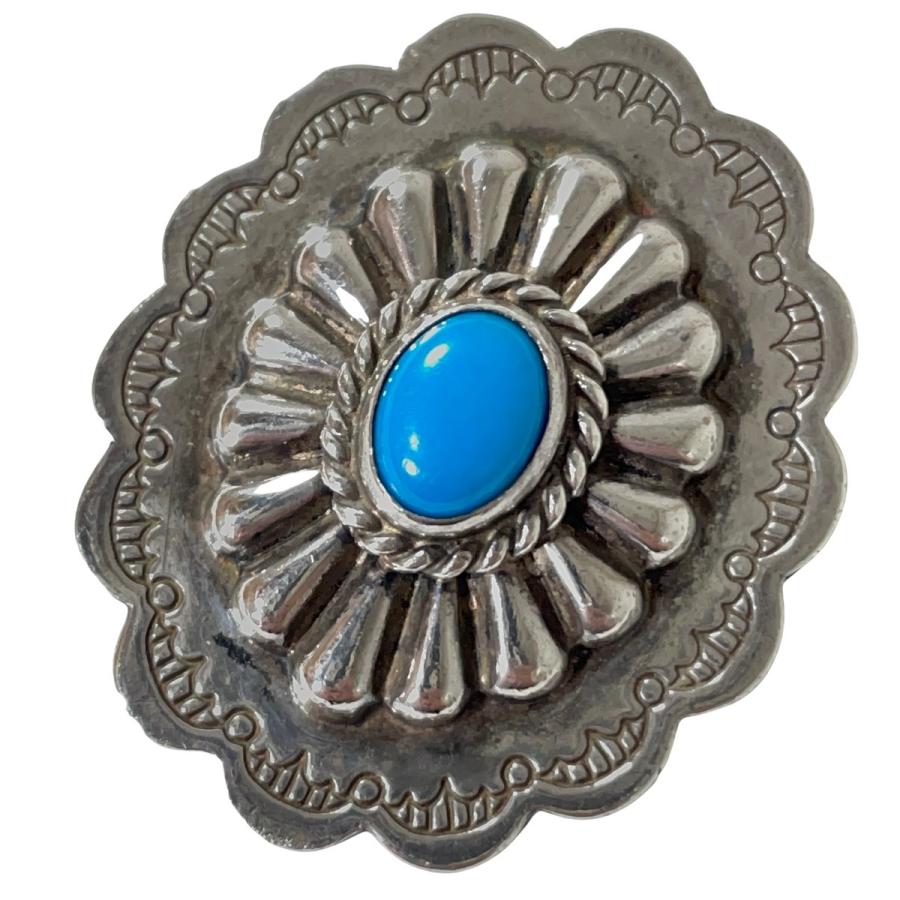 goro's（ゴローズ） 楕円形 銀縄ターコイズ フラワーコンチョ GC-03