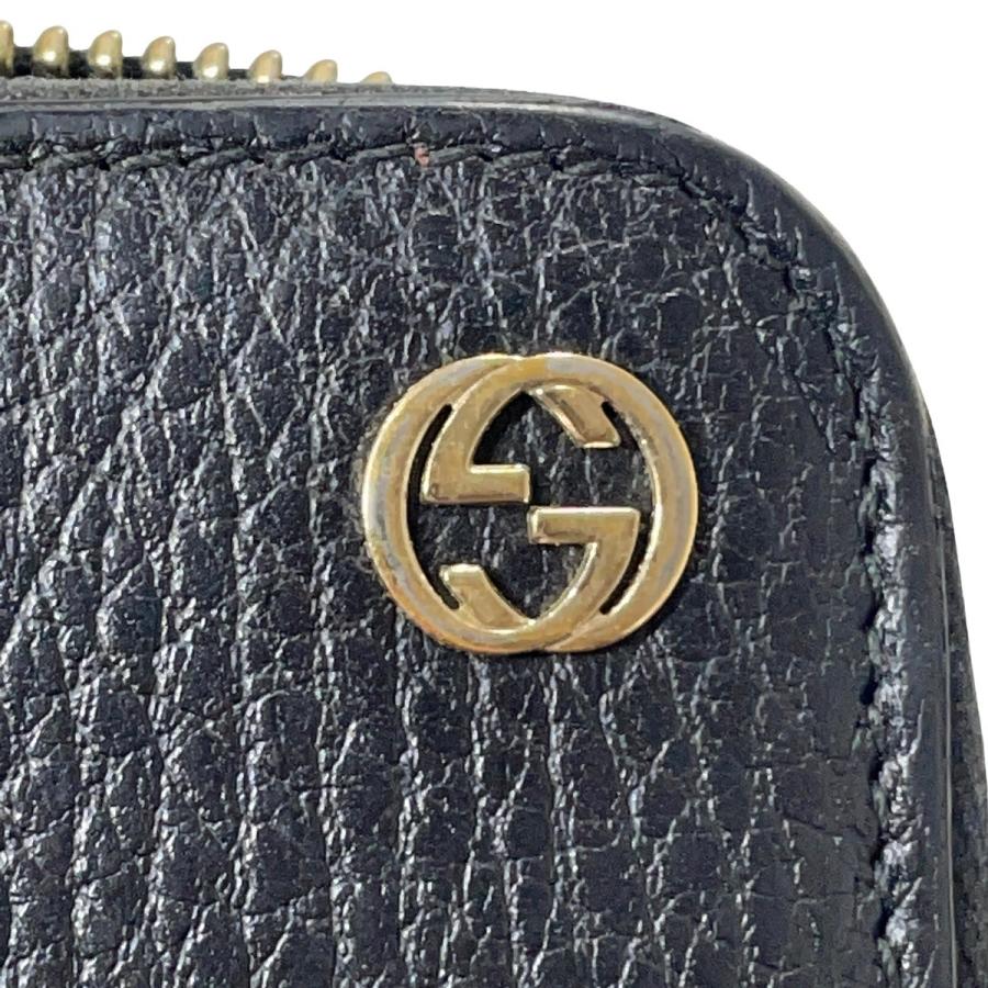 美品✨グッチ　長財布　ラウンドファスナー　インターロッキングG　レザー　ブラック GUCCI グッチ インターロッキングG レザー ジップアラウンド