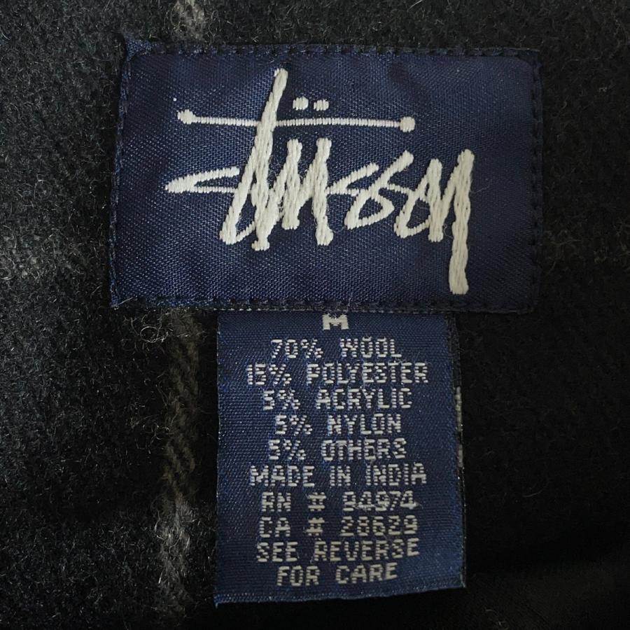 STUSSY（ステューシー） チェック柄ウールジャケット 90'S 紺タグ M