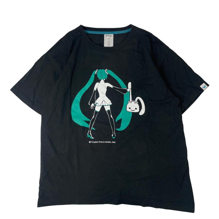 CUNE（キューン） 初音ミク CFM コラボ Tシャツ ブラック うさぎ