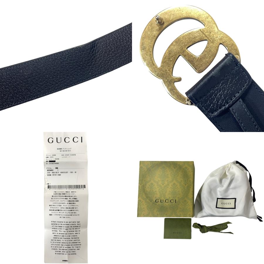 GUCCI（グッチ） GGマーモント レザーベルト ブラック 黒 80cm