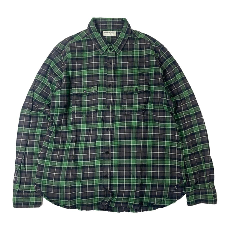 SAINT LAURENT PARIS サンローランパリ チェック フランネルシャツ