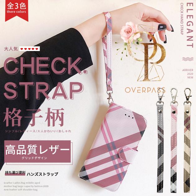 264円 新発売 スマホストラップ ストラップ 携帯ストラップ リングストラップ スマホ 革 チェック柄