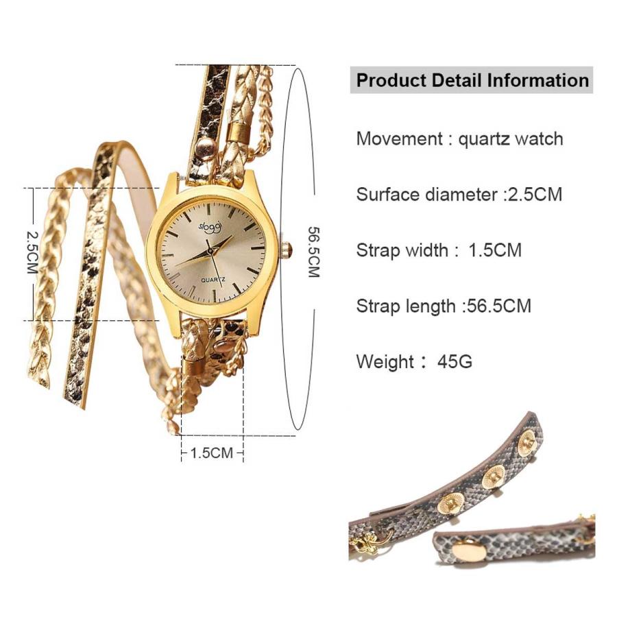 腕時計 レディース おしゃれ 安い ぐるぐる巻いてボリュームウォツチ ラウンドアンドラウンドブレスウォッチ ブレスレット カジュアル時計 PUレザー 2019 |  | 19